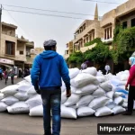 Home 22 레바논의 환경 문제와 대책 - **Waste Crisis & Community Action in Lebanon:** A bustling yet concerned street scene in a Lebanese ...
